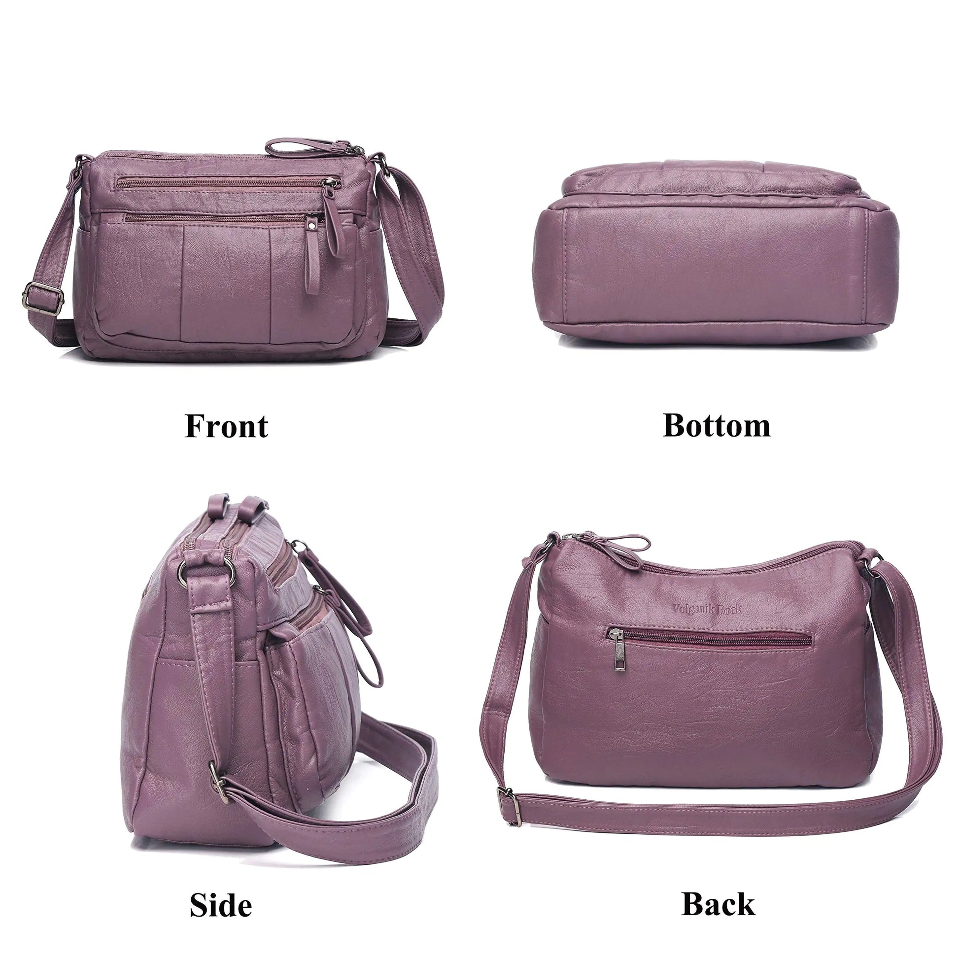 VOLGANIK ROCK Purses for Women Soft PU Leather Shoulder Crossbody Purse and handbags Lightweight Pocketbook Taro-10.2" - Swamp's Store