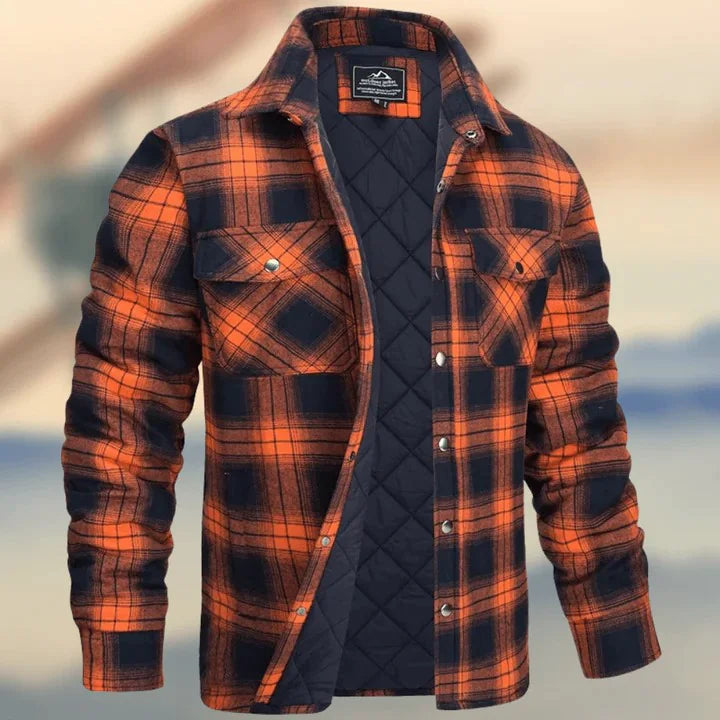 #U- Long Sleeve Thick Checks  Men's Jacket - Swamp's Store