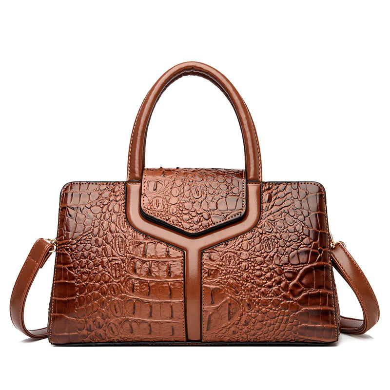 Faux Crocodile Leather Messenger Bag - Swamp's Store