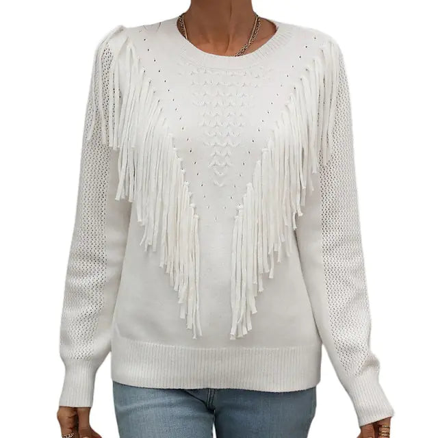 Women Tassels Autumn Sweaters - Swamp's Store