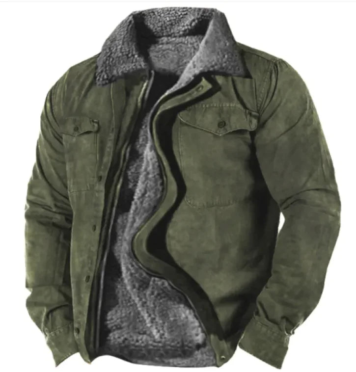 #C- Casual Zipper Loose Cotton Jacket - Swamp's Store
