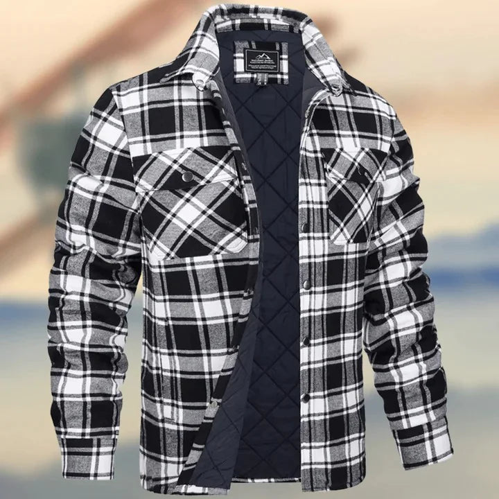 #U- Long Sleeve Thick Checks  Men's Jacket - Swamp's Store