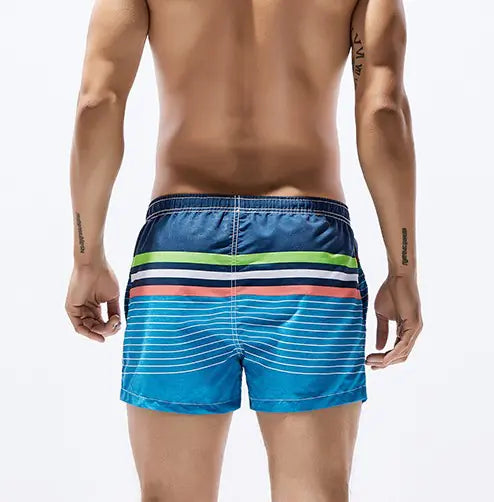 Striped Print Swim Shorts for Beach and Surfing - Swamp's Store