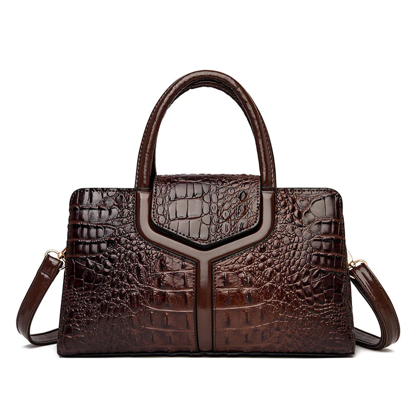 Faux Crocodile Leather Messenger Bag - Swamp's Store