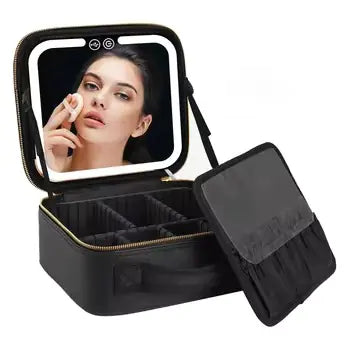 Travel Makeup Bag with Full-Screen Mirror - Swamp's Store
