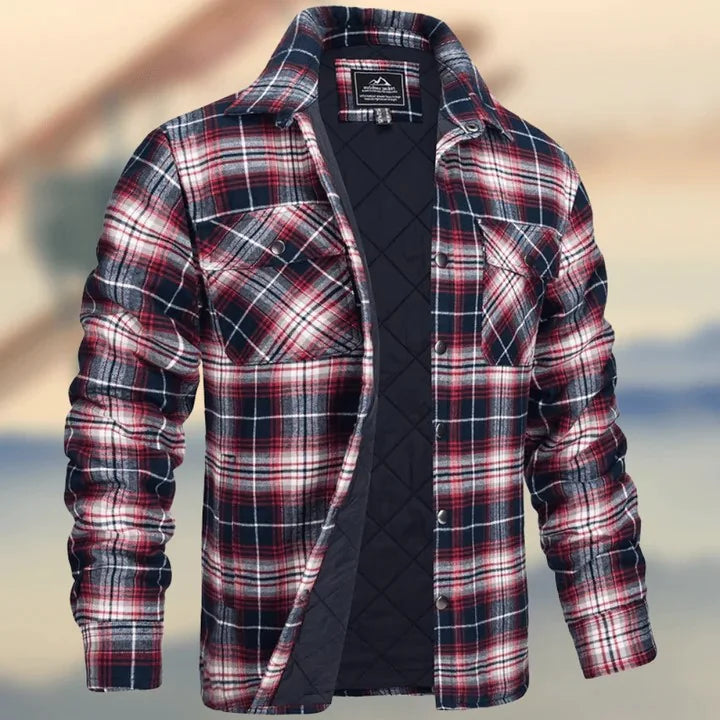 #U- Long Sleeve Thick Checks Men's Jacket - Swamp's Store