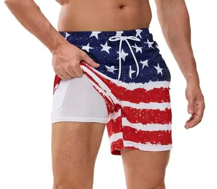 Men's Quick-Dry Double-Layer Beach Swim Trunks - Swamp's Store