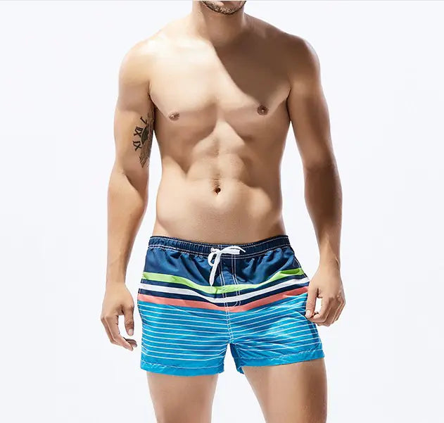 Striped Print Swim Shorts for Beach and Surfing - Swamp's Store