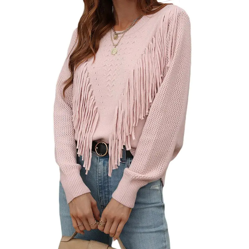 Women Tassels Autumn Sweaters - Swamp's Store