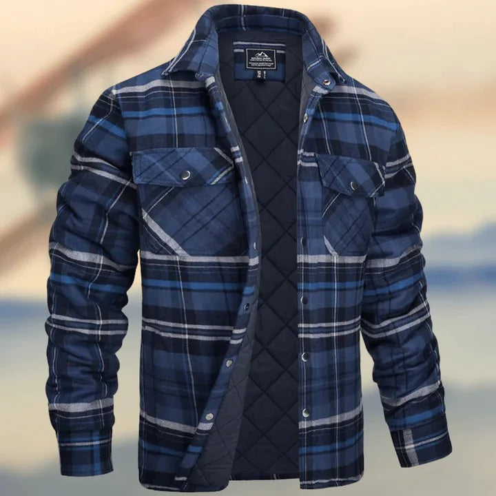 #U- Long Sleeve Thick Checks  Men's Jacket - Swamp's Store