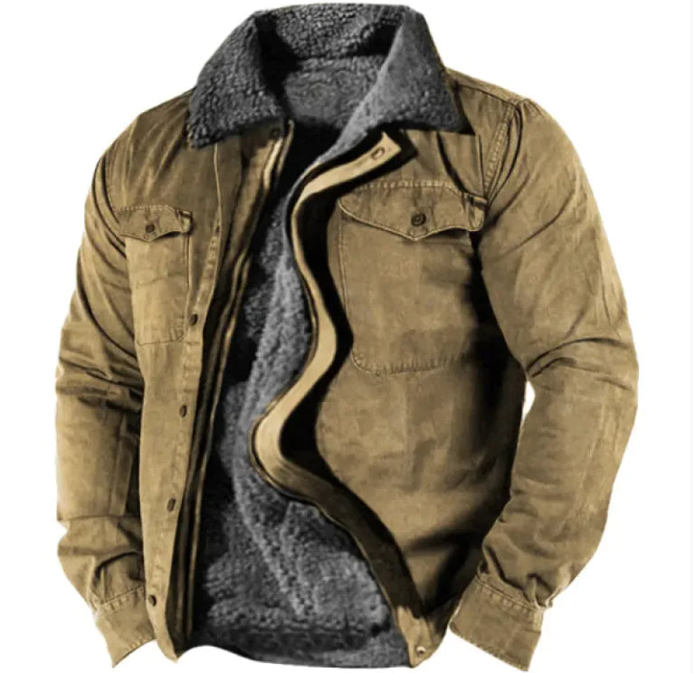 #C- Casual Zipper Loose Cotton Jacket - Swamp's Store