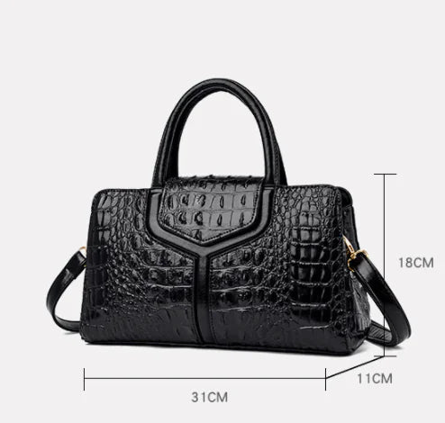 Faux Crocodile Leather Messenger Bag - Swamp's Store