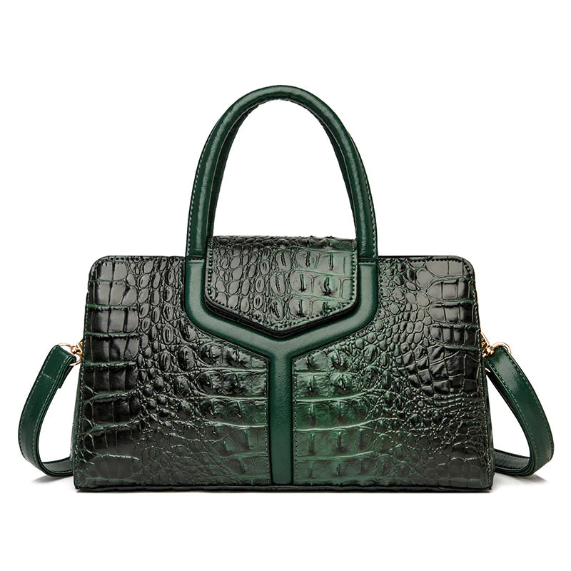 Faux Crocodile Leather Messenger Bag - Swamp's Store