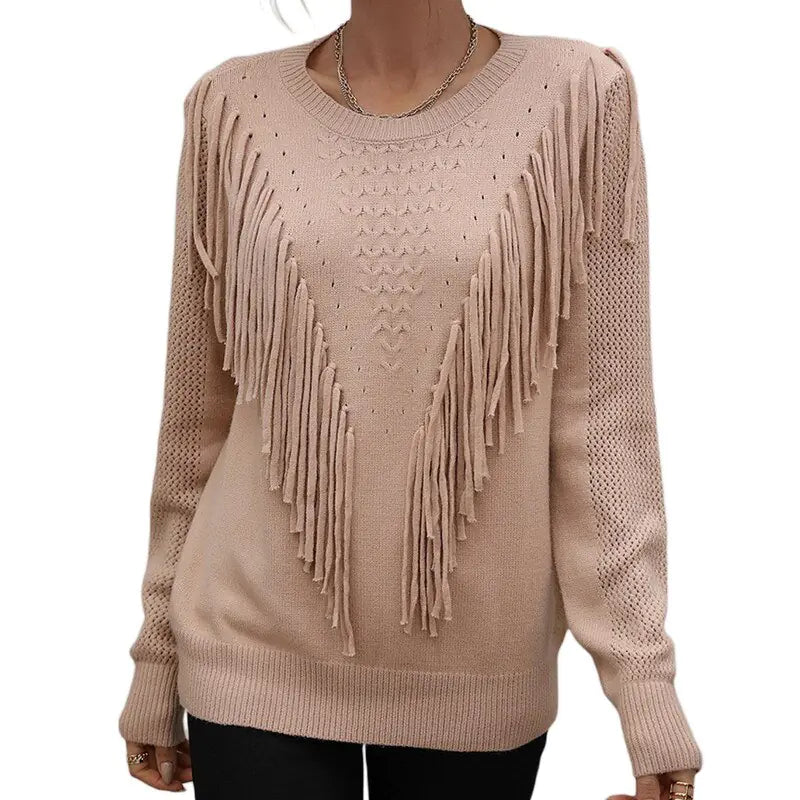 Women Tassels Autumn Sweaters - Swamp's Store