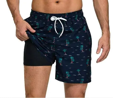 Men's Quick-Dry Double-Layer Beach Swim Trunks - Swamp's Store