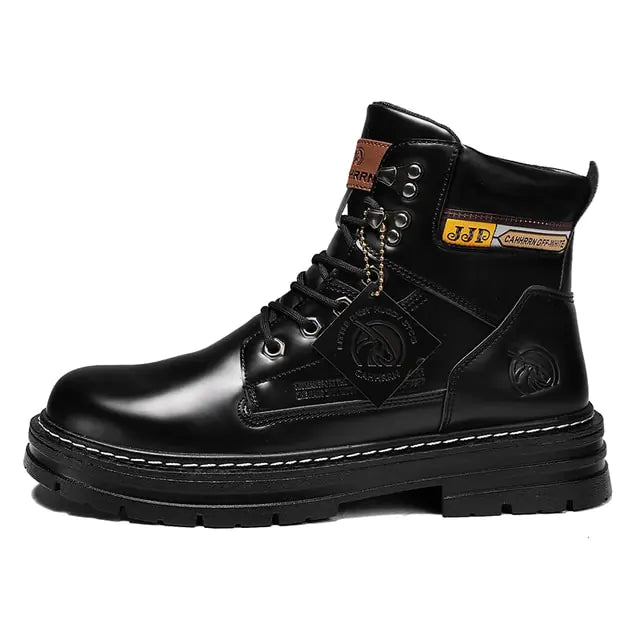 High Top Boots Men's Leather Shoes - Swamp's Store