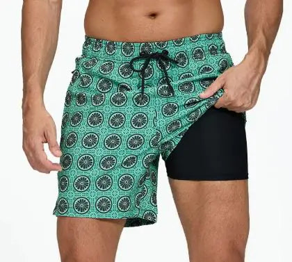 Men's Quick-Dry Double-Layer Beach Swim Trunks - Swamp's Store