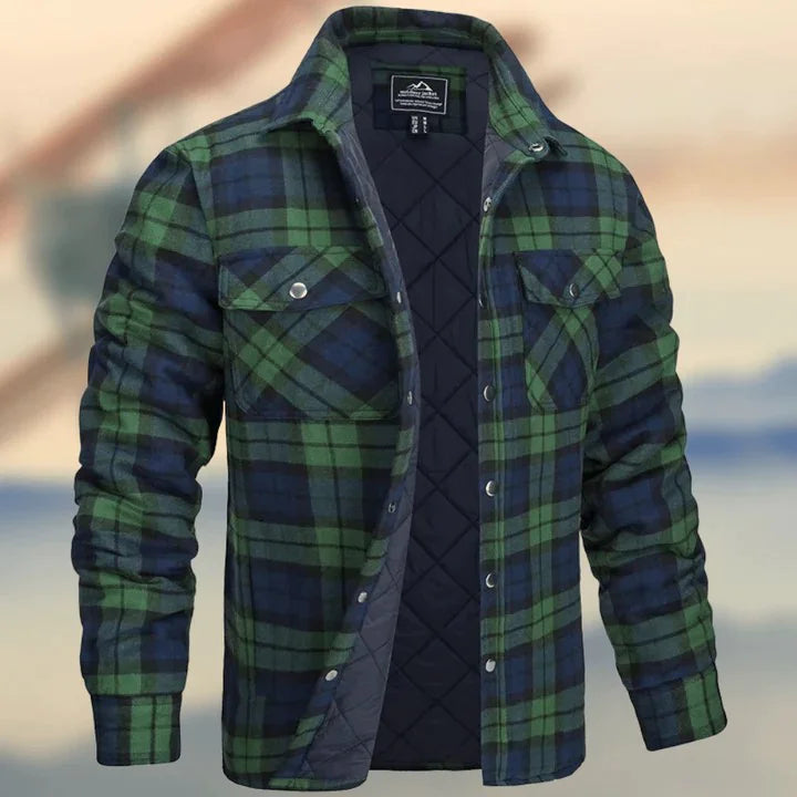 #U- Long Sleeve Thick Checks  Men's Jacket - Swamp's Store