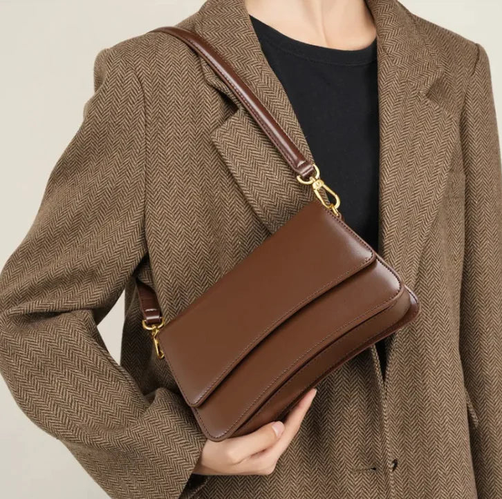 Trendy Crossbody Leather Shoulder Bag - Swamp's Store