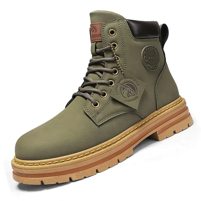 High Top Boots Men's Leather Shoes - Swamp's Store