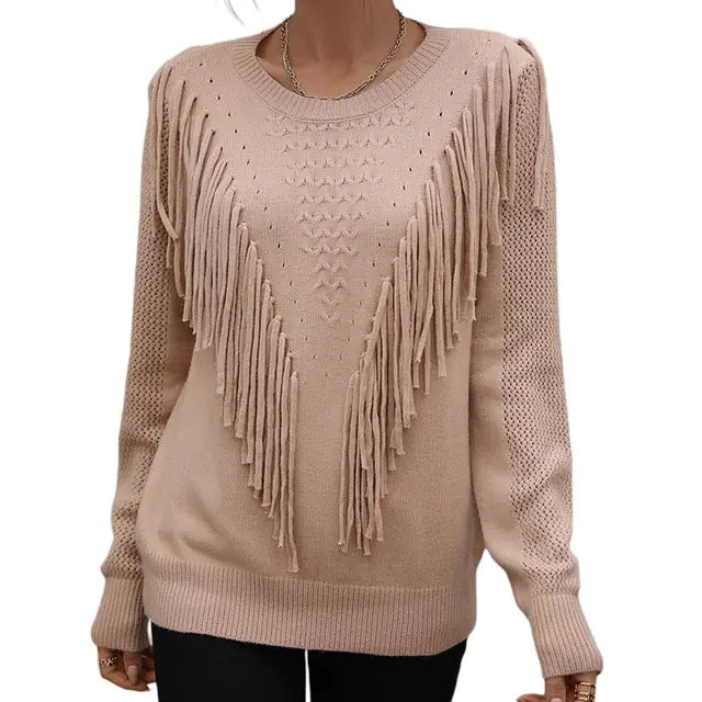 Women Tassels Autumn Sweaters - Swamp's Store