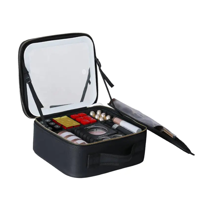 Travel Makeup Bag with Full-Screen Mirror - Swamp's Store