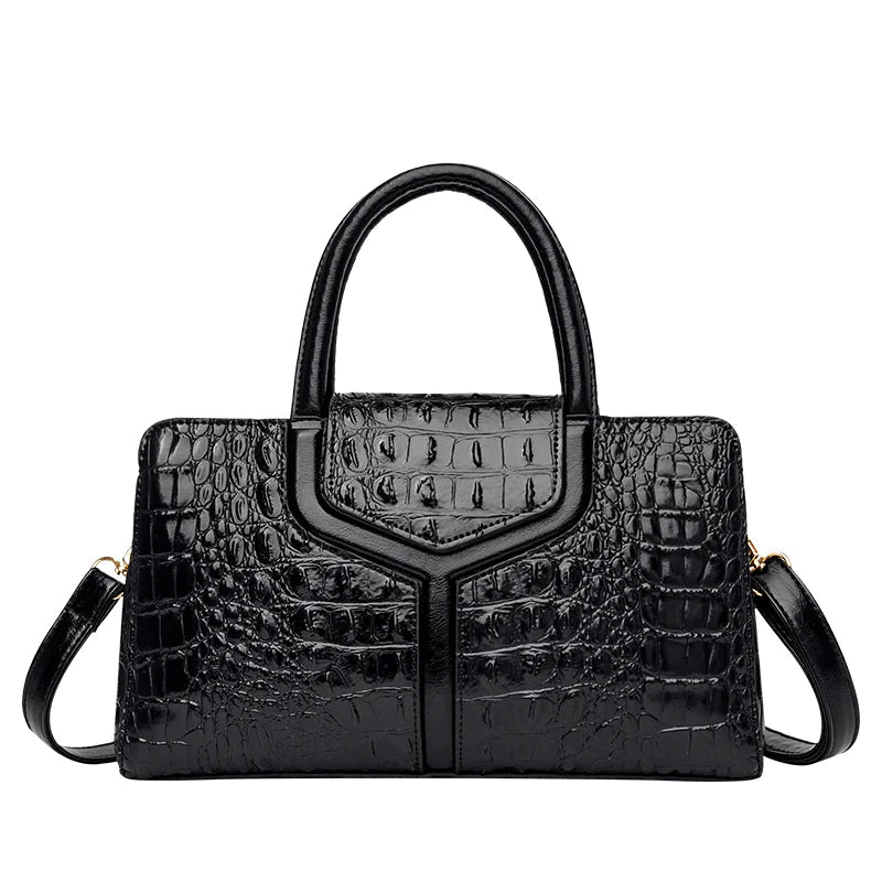 Faux Crocodile Leather Messenger Bag - Swamp's Store