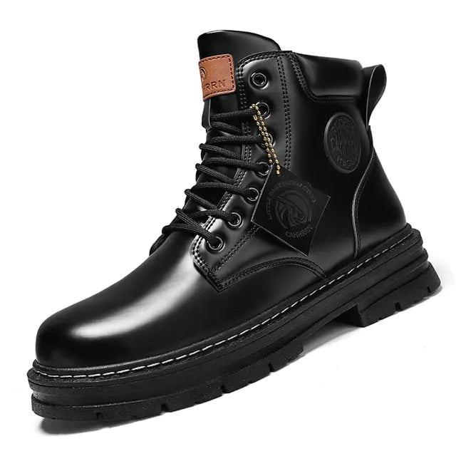 High Top Boots Men's Leather Shoes - Swamp's Store