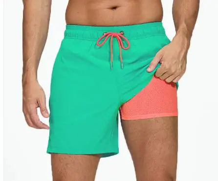 Men's Quick-Dry Double-Layer Beach Swim Trunks - Swamp's Store