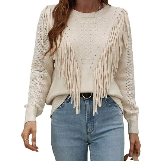 Women Tassels Autumn Sweaters - Swamp's Store
