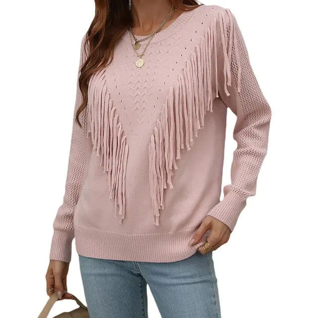 Women Tassels Autumn Sweaters - Swamp's Store