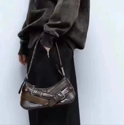 Stylish Underarm Handbag with Belt Decoration – Versatile All-Matching Design - Swamp's Store