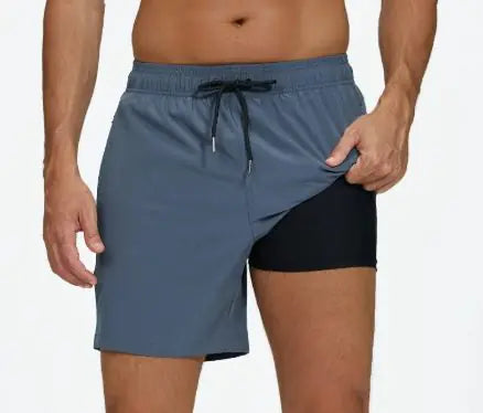 Men's Quick-Dry Double-Layer Beach Swim Trunks - Swamp's Store