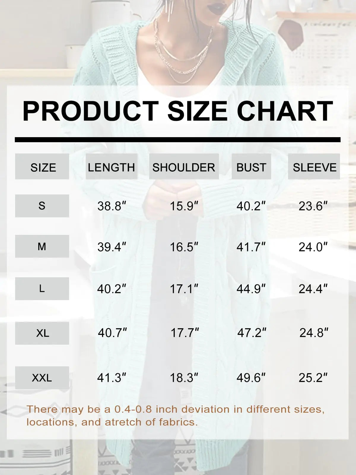Women Hooded Open Front Cardigan Cable Knit Sweaters Solid Color Chunky Long Sweater Coats Large Dark Brown - Swamp's Store