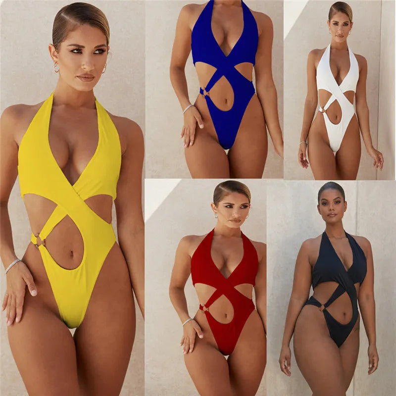 Sexy Slim One-Piece Swimsuit - Swamp's Store