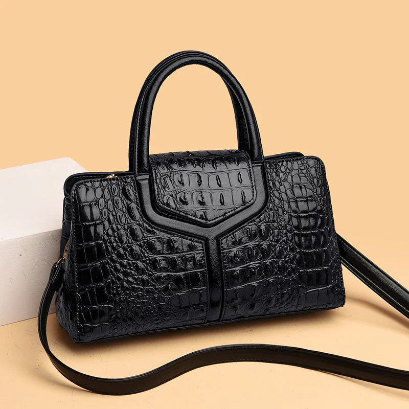 Faux Crocodile Leather Messenger Bag - Swamp's Store