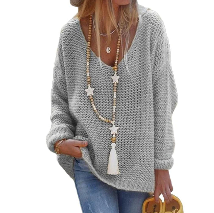 #I-Cozy V-Neck Knit Sweater - Swamp's Store