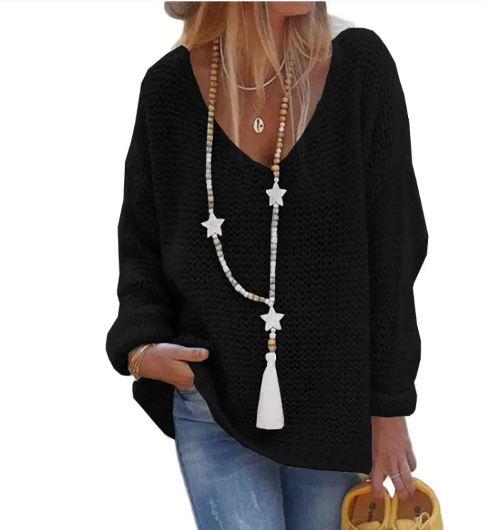 #I-Cozy V-Neck Knit Sweater - Swamp's Store