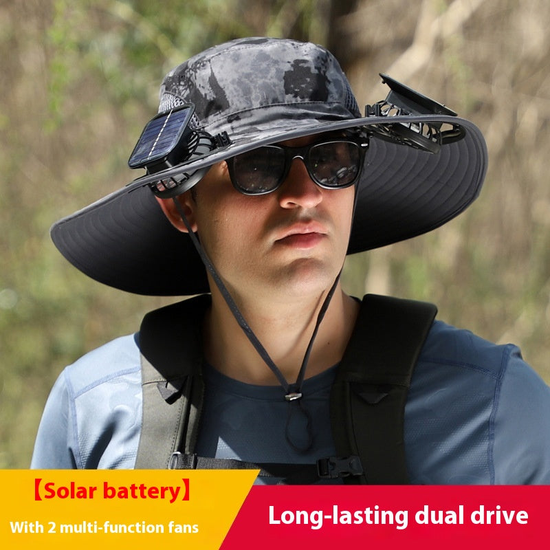 Solar Fan Rechargeable Brim Hat - Swamp's Store