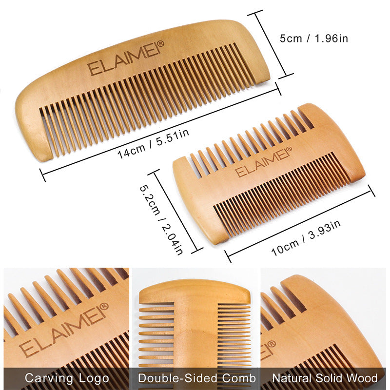 ELAIMEI Beard Care Tool Set with Comb and Oil (6 Pcs) - Swamp's Store
