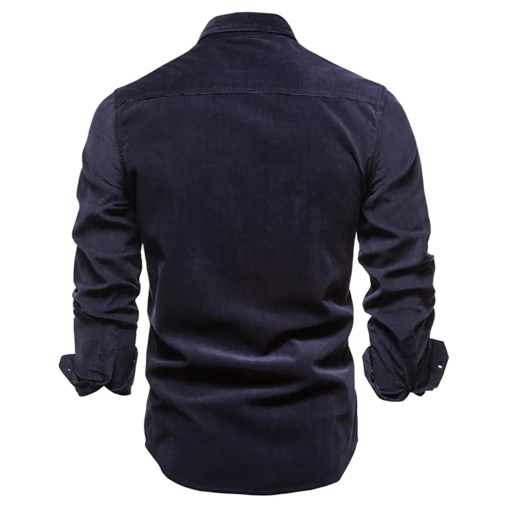 AI- Men's Business Casual Corduroy Shirt - Swamp's Store