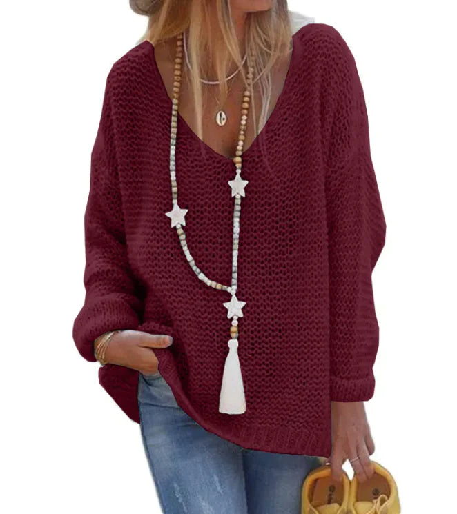 #I-Cozy V-Neck Knit Sweater - Swamp's Store