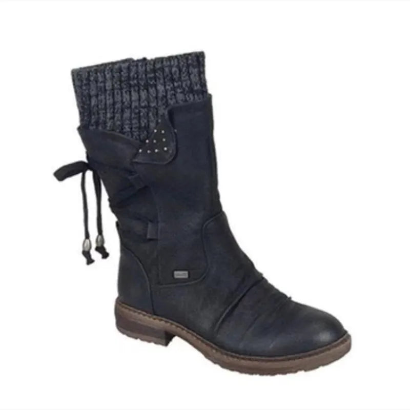 Medium Boots Low Heel Square Heel Round Head, European And American Large Martin Boots - Swamp's Store