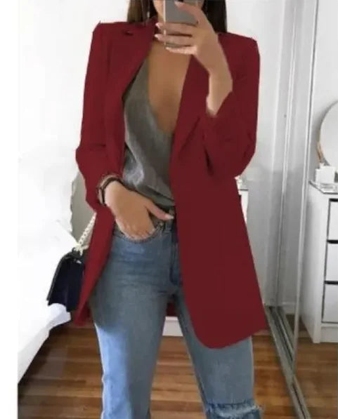 Lapel Slim Cardigan Temperament Blazer - Swamp's Store