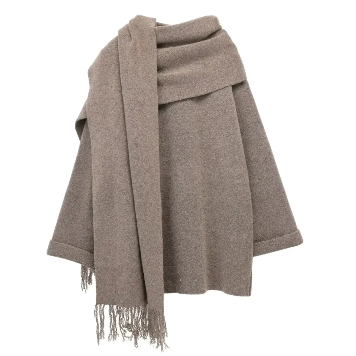 Cozy Knitted Scarf Cape Coat - Swamp's Store