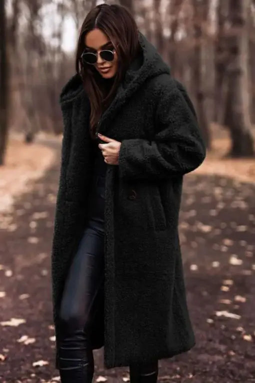 Long Sleeve Woolen Women's Coat - Swamp's Store
