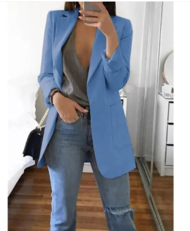 Lapel Slim Cardigan Temperament Blazer - Swamp's Store