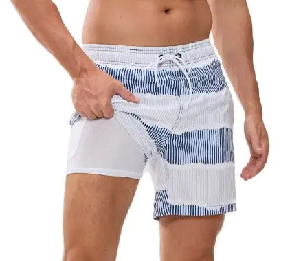 Men's Quick-Dry Double-Layer Beach Swim Trunks - Swamp's Store