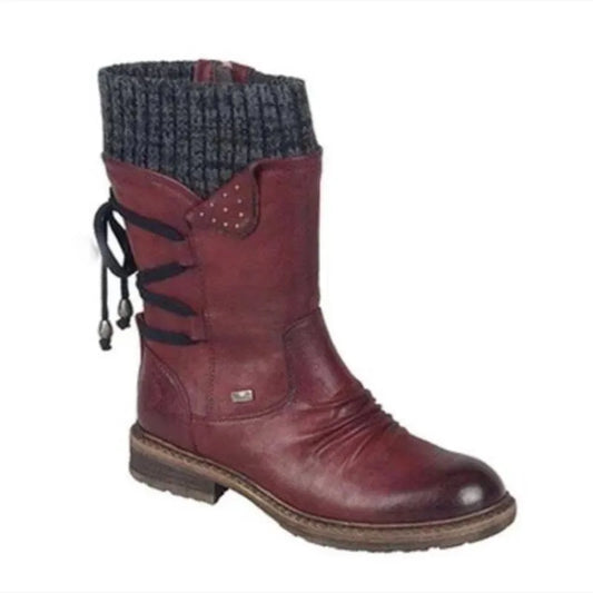 Medium Boots Low Heel Square Heel Round Head, European And American Large Martin Boots - Swamp's Store