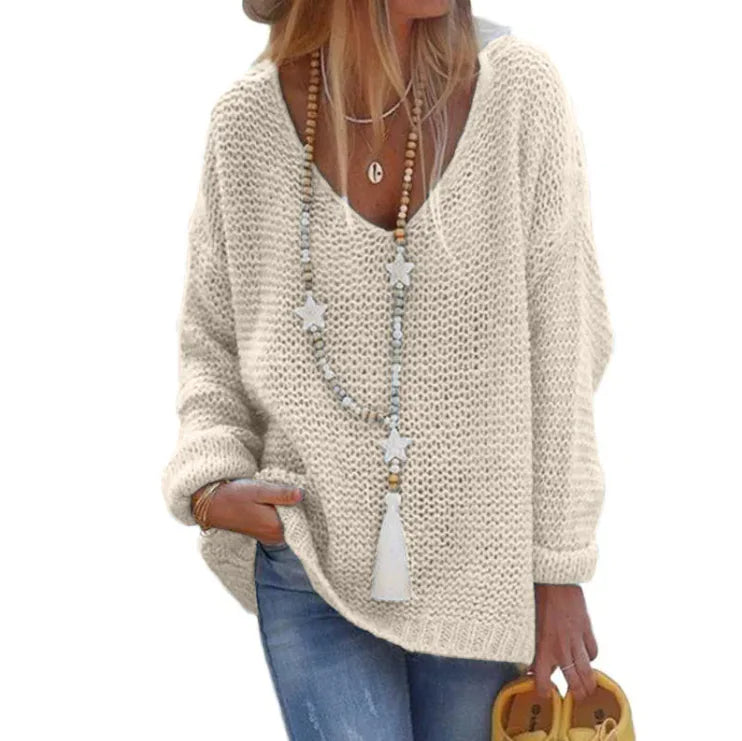 #I-Cozy V-Neck Knit Sweater - Swamp's Store